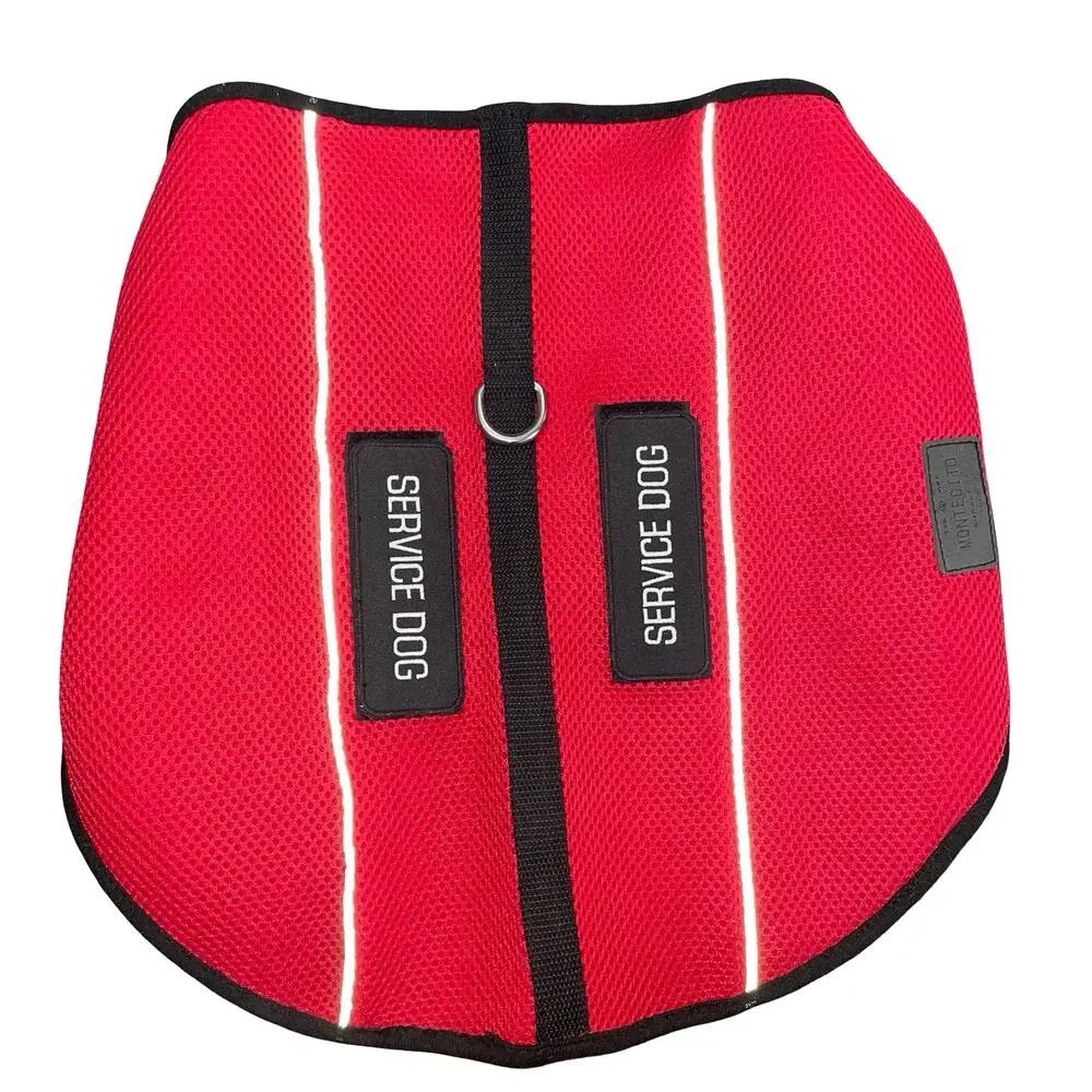 Montecito Service Dog Jacket Vest Size Large Red High Visibility Adjustable VTG